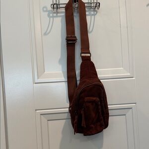 Maurices Brown Corduroy Belt Bag